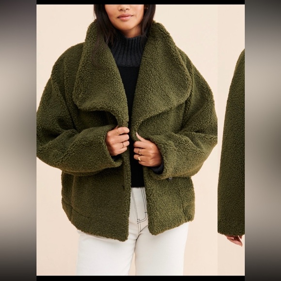 We The Free Jackets & Blazers - We The Free Olive Green Sherpa Jacket